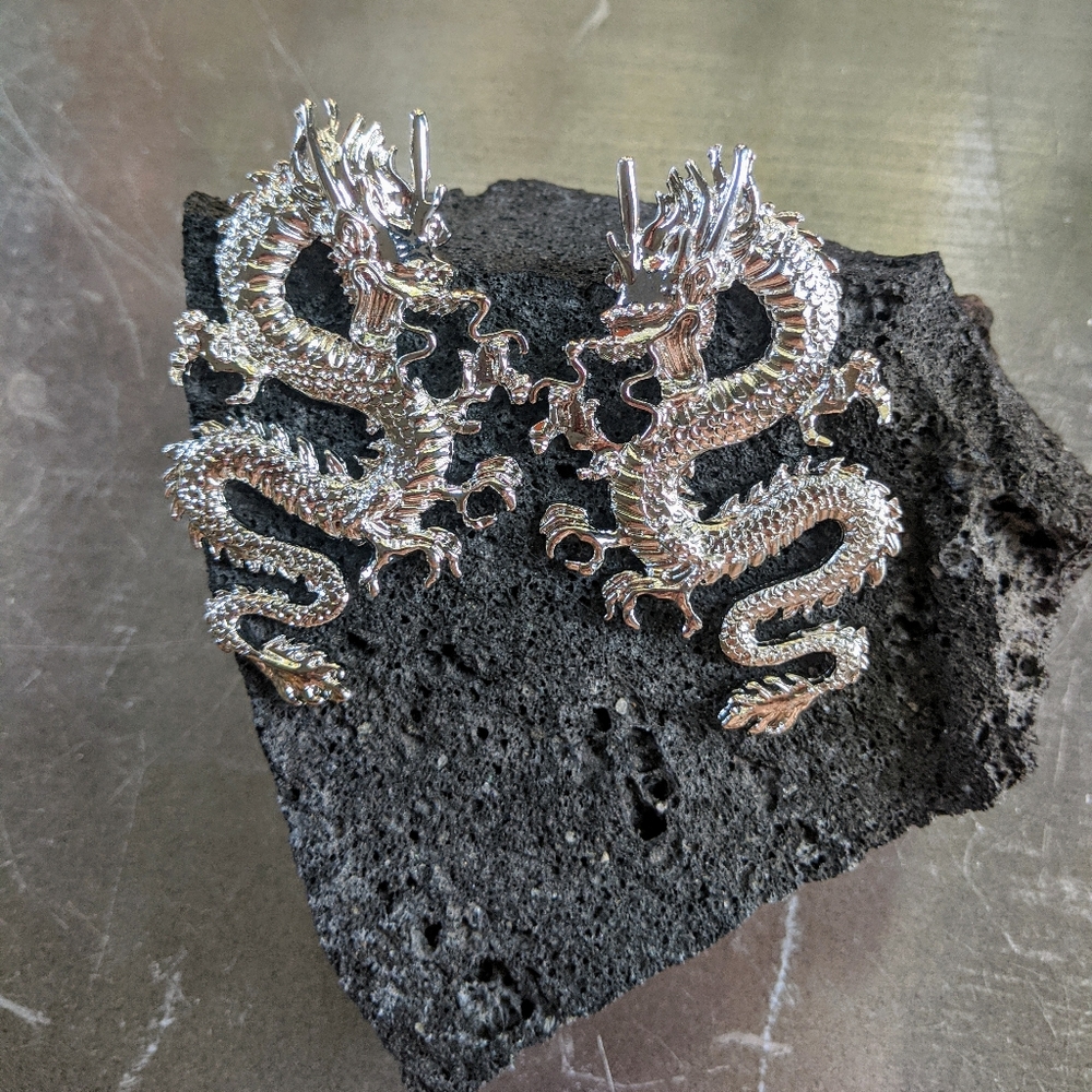 Mystic Dragon Statement Earrings - Picture 2 of 8